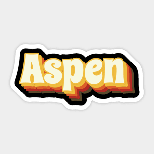 Aspen Retro Vintage Text Sticker